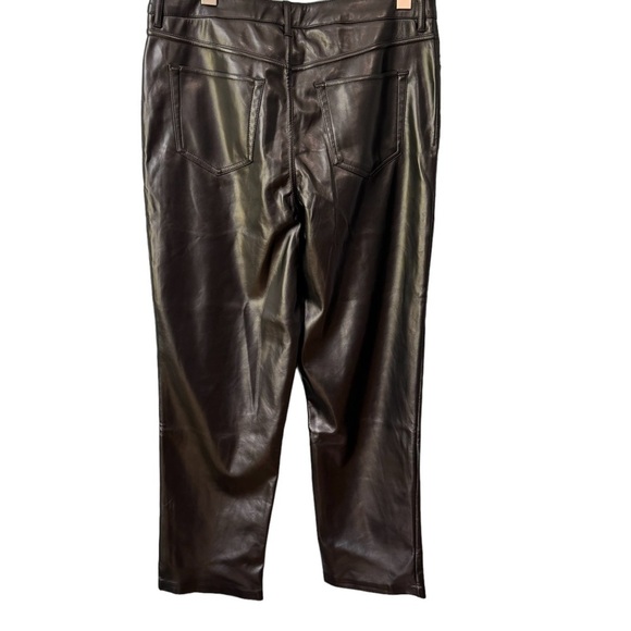JOIE Black Faux Leather Pants Ankle Length Straight Leg Limited Edition. NWT. 10 - Picture 6 of 16